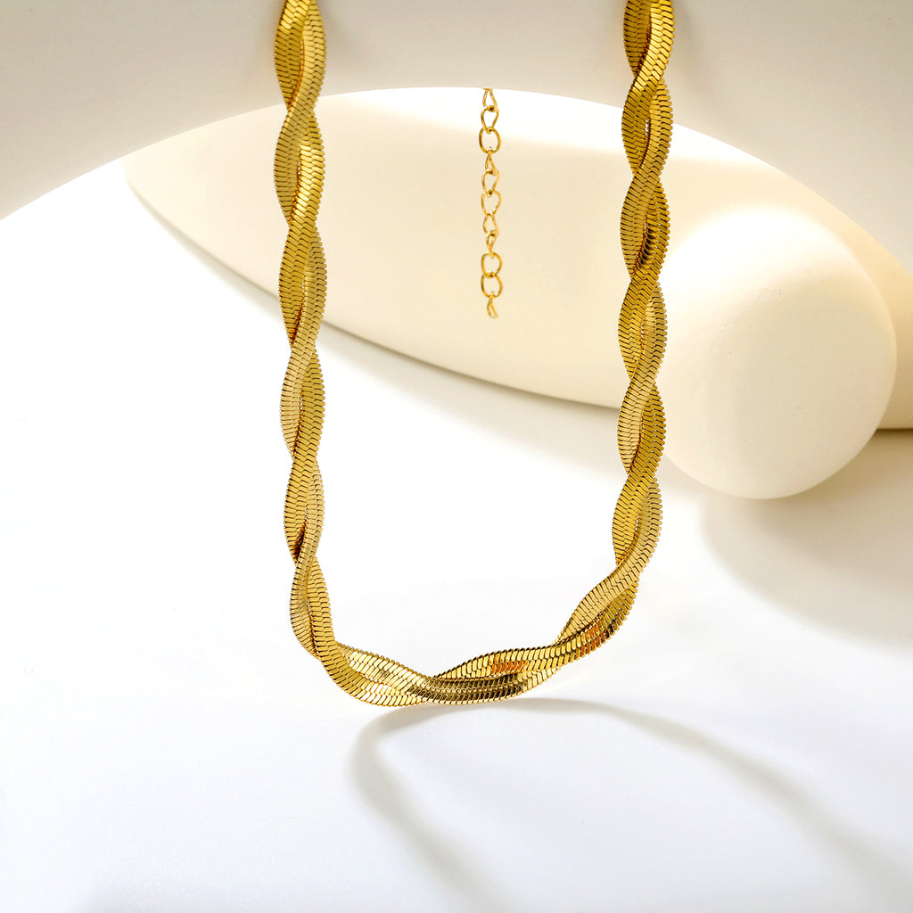 ZANORA  - Crossed Double Strand Necklace