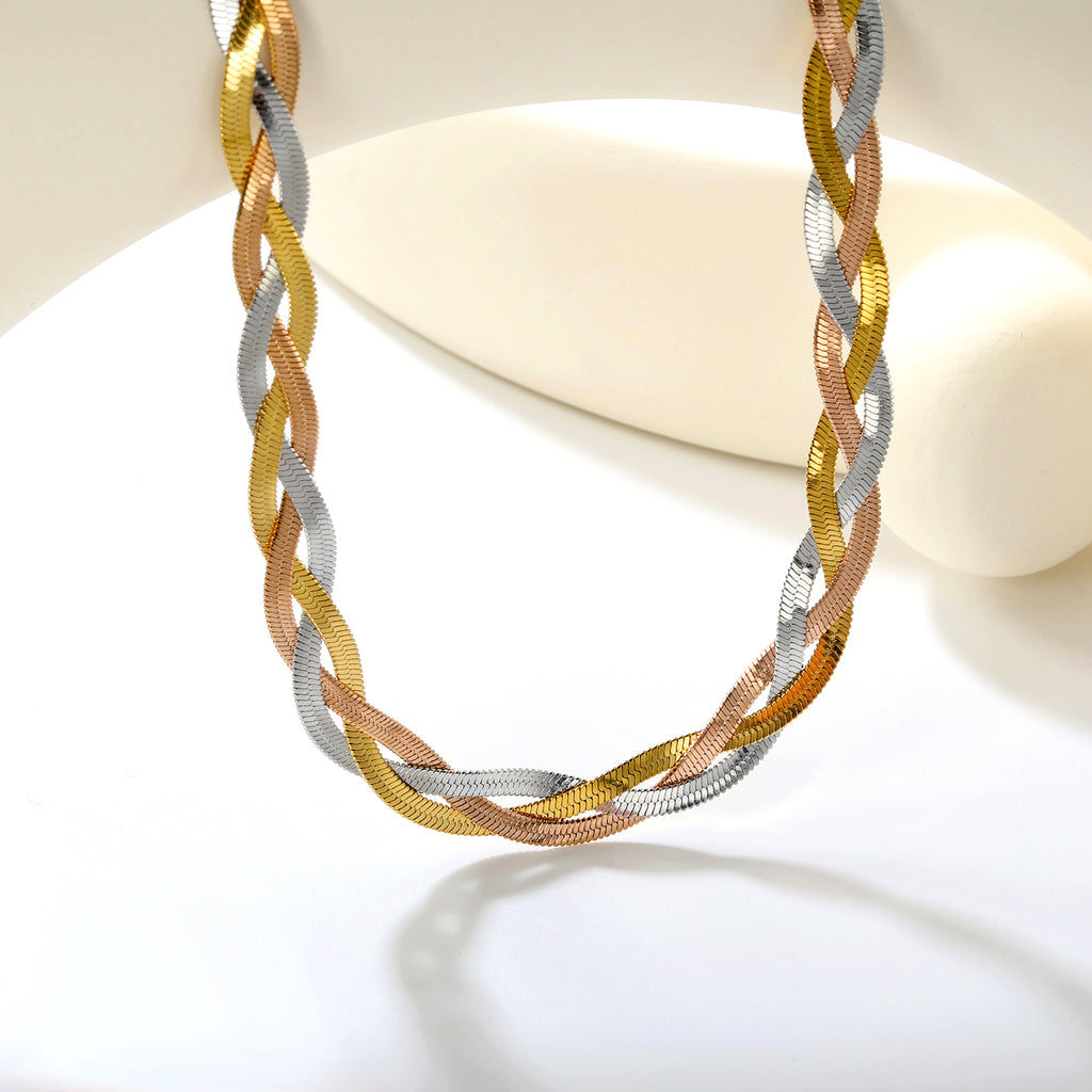 ZANORA  - Triple Layered Tricolor Necklace