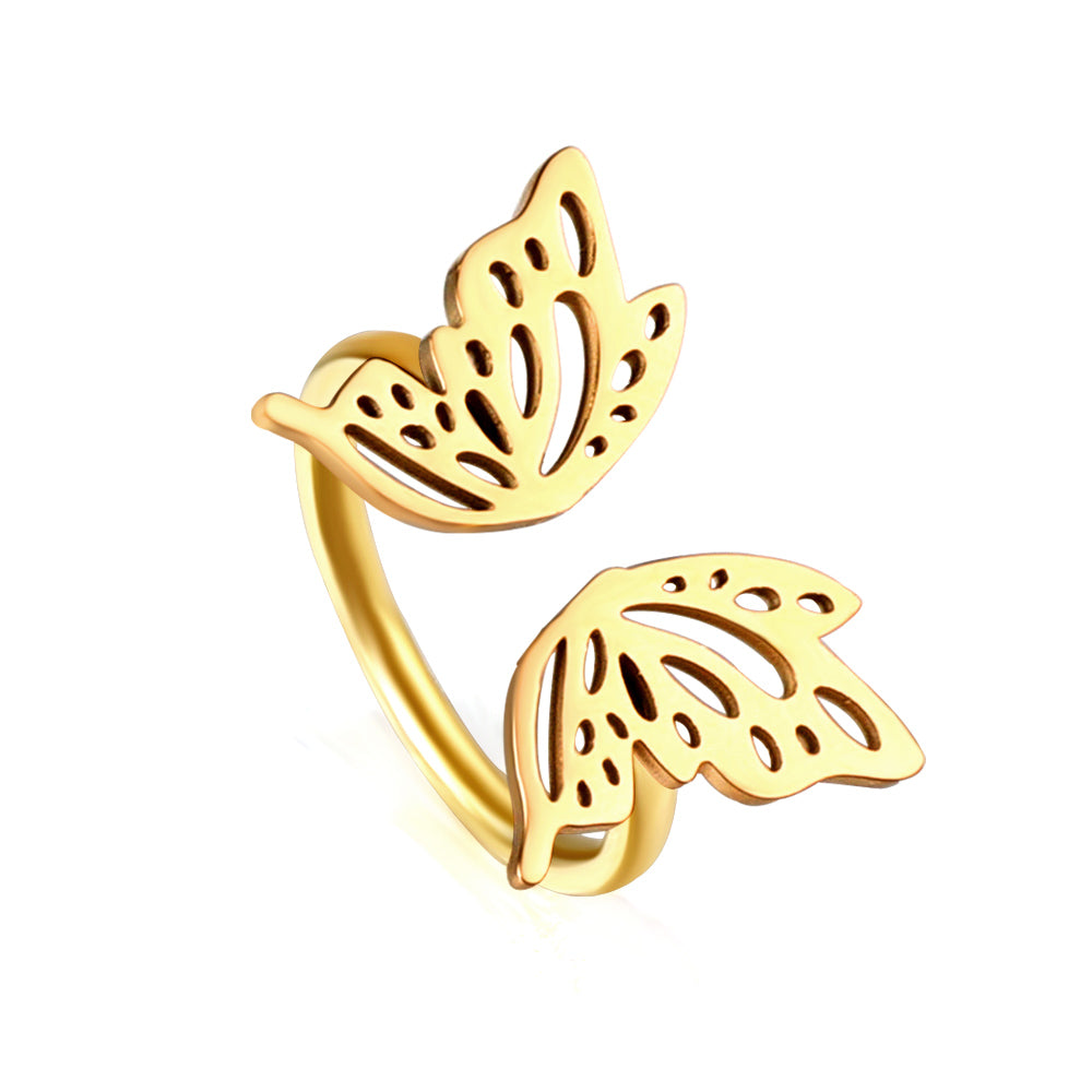 ZANORA Papillion - Size Adjustable Polished Butterfly Ring