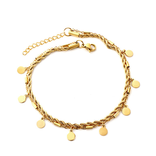 ZANORA Aurela - Round Double Chain Anklet