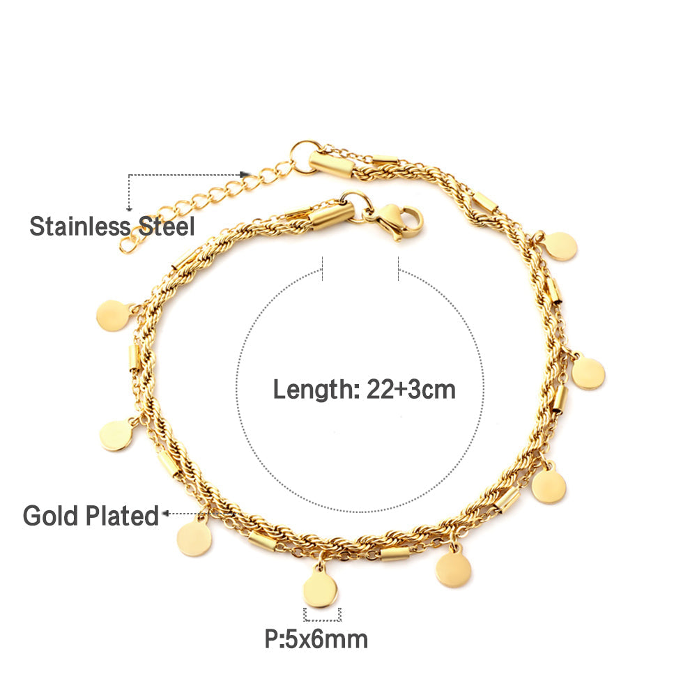 ZANORA Aurela - Round Double Chain Anklet