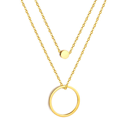 ZANORA  - Circle Cake + Circle Pendant Necklace