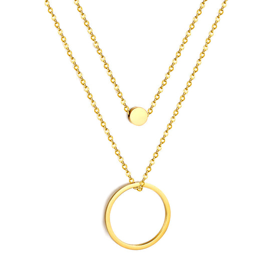 ZANORA  - Circle Cake + Circle Pendant Necklace