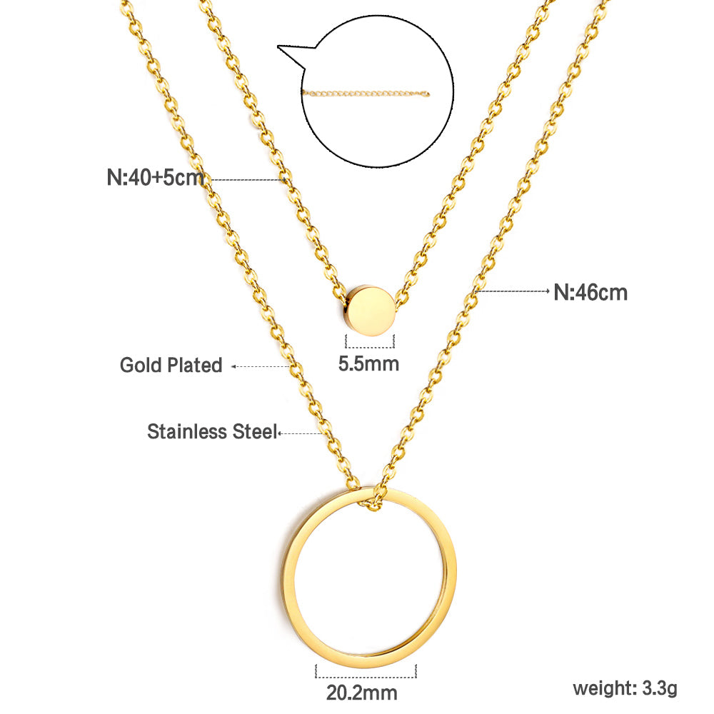 ZANORA  - Circle Cake + Circle Pendant Necklace