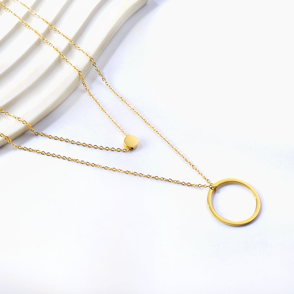 ZANORA  - Circle Cake + Circle Pendant Necklace