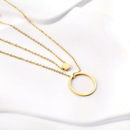 ZANORA  - Circle Cake + Circle Pendant Necklace