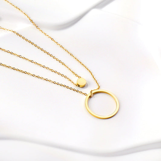 ZANORA  - Circle Cake + Circle Pendant Necklace