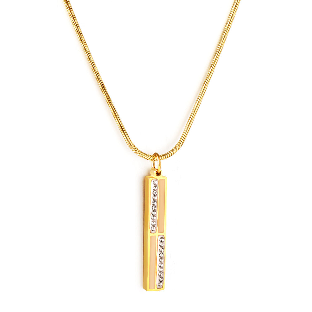 ZANORA Luminous Line - Rectangular Bar + Diamond Necklace