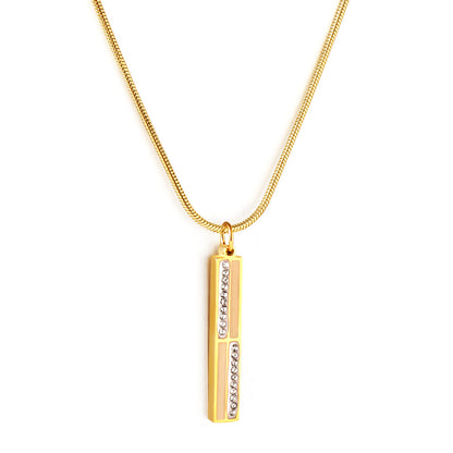 ZANORA Luminous Line - Rectangular Bar + Diamond Necklace
