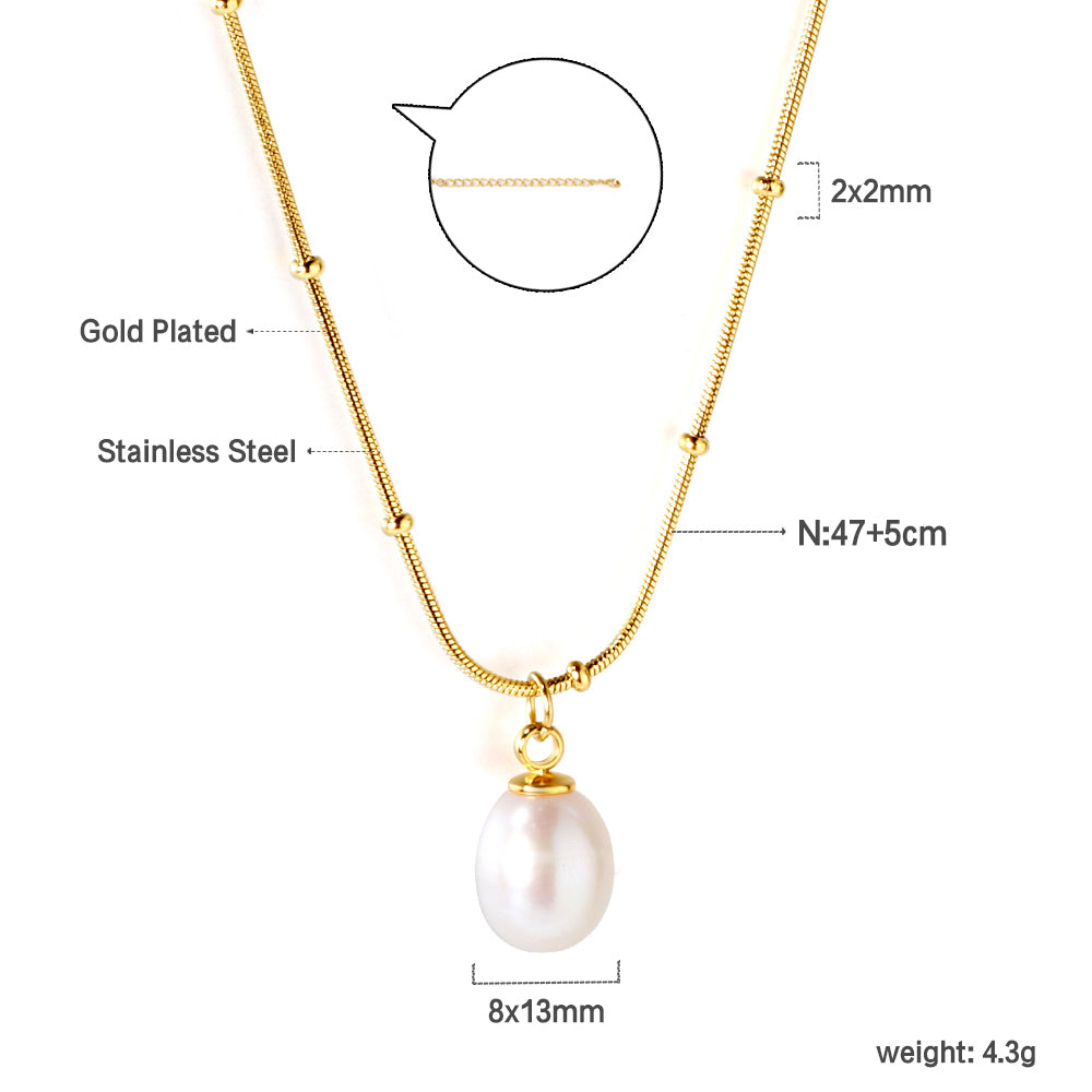 ZANORA  - White Pearl Pendant Necklace