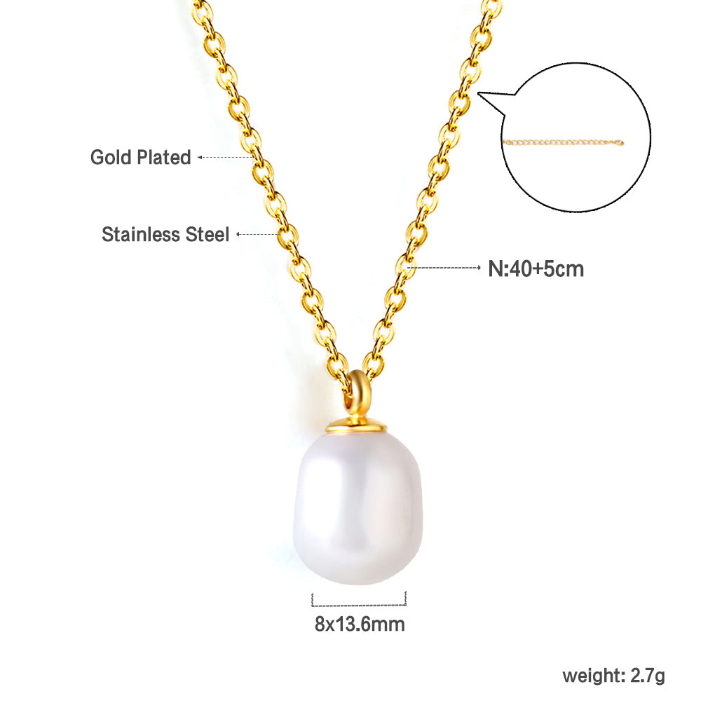 ZANORA Celeste Pearl - White Pearl Pendant Necklace