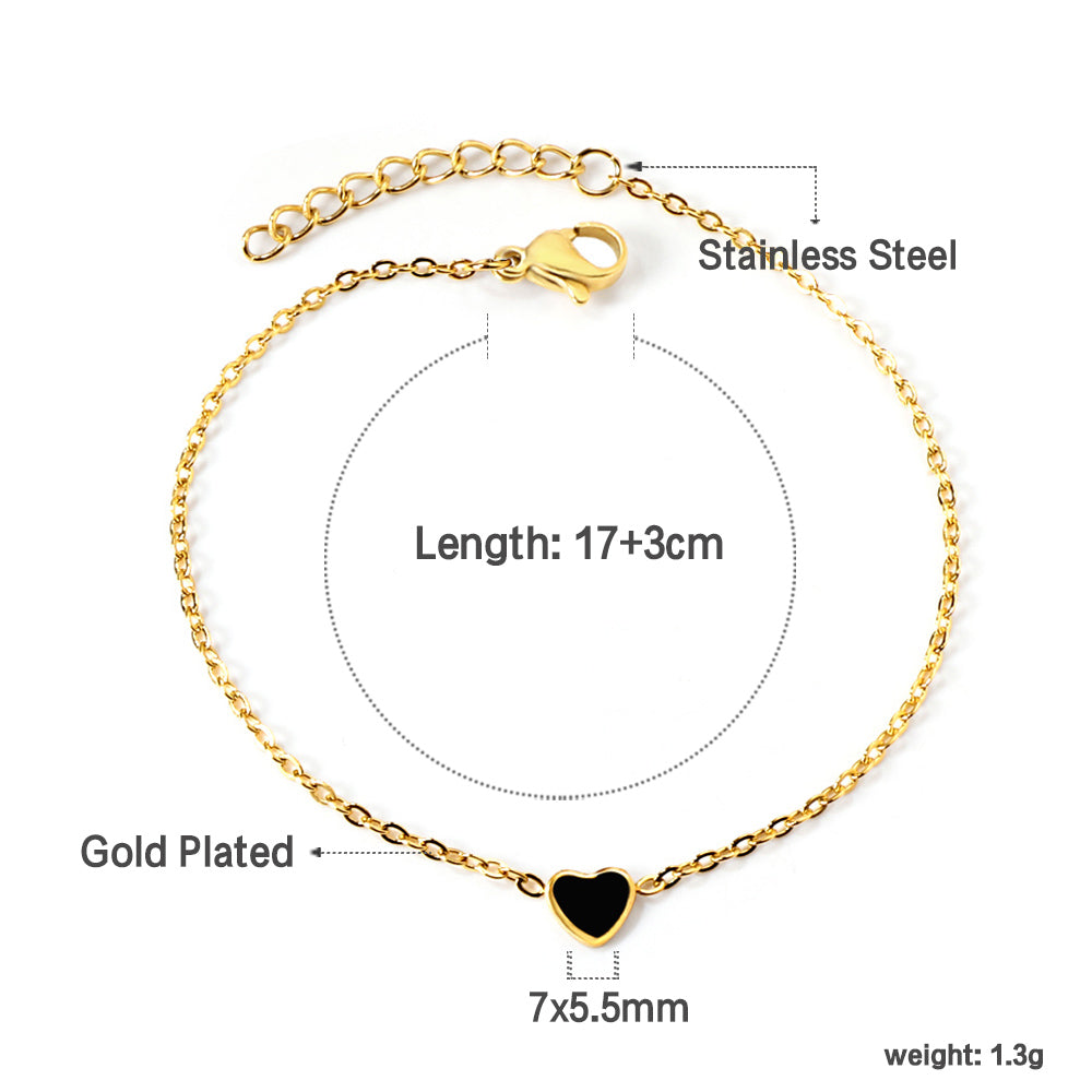 ZANORA  - Red & Black Heart Bracelet