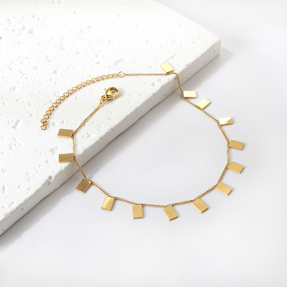 ZANORA Aurora Bar - Rectangle Anklet
