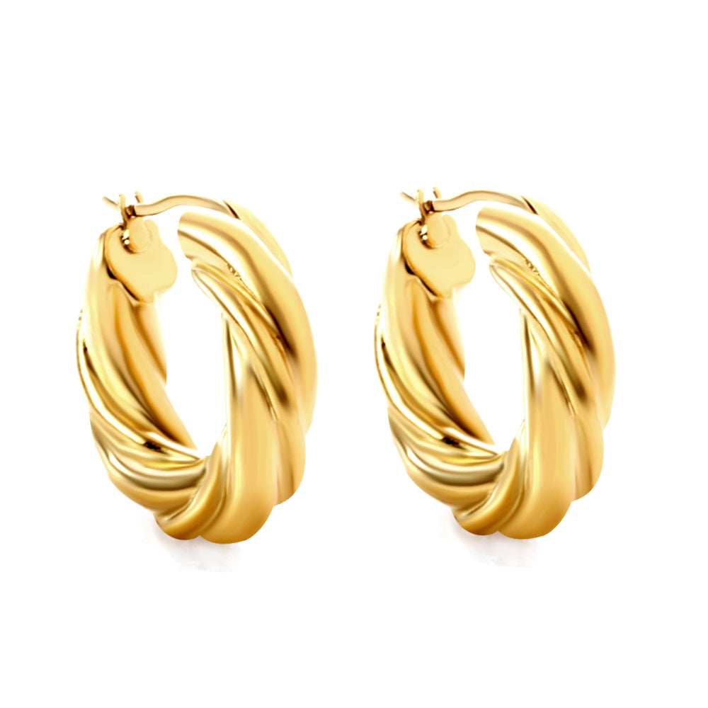 ZANORA - Plated Round Twist Earring