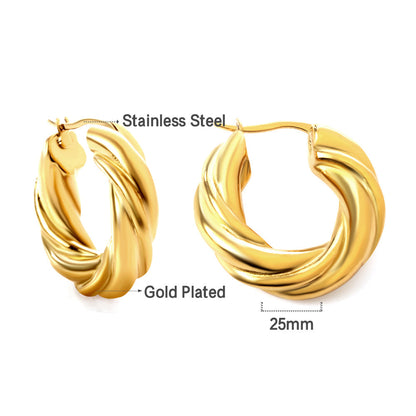 ZANORA - Plated Round Twist Earring