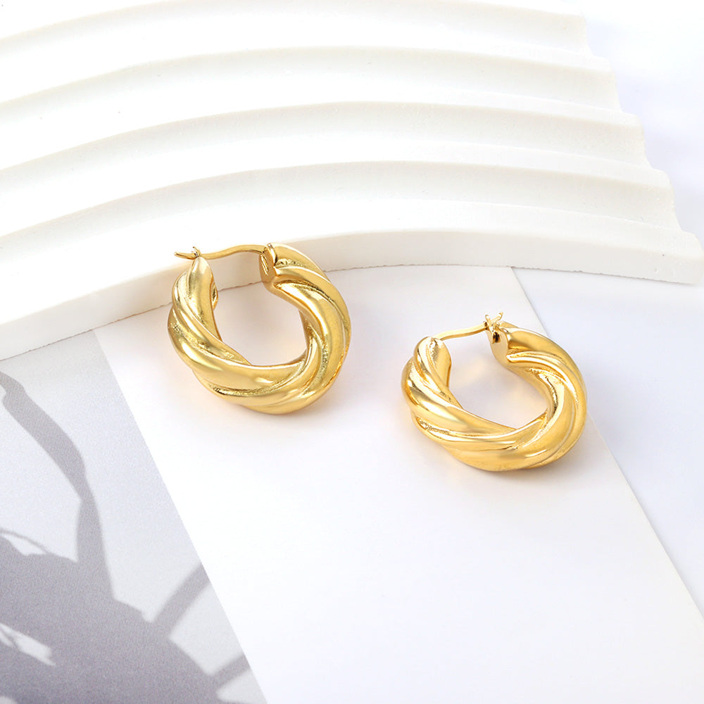 ZANORA - Plated Round Twist Earring