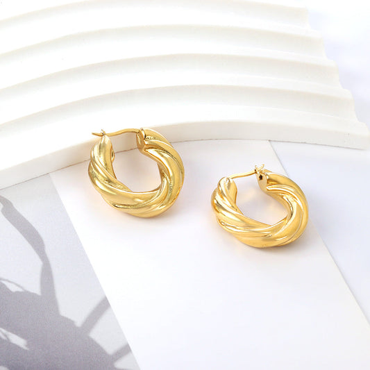 ZANORA - Plated Round Twist Earring