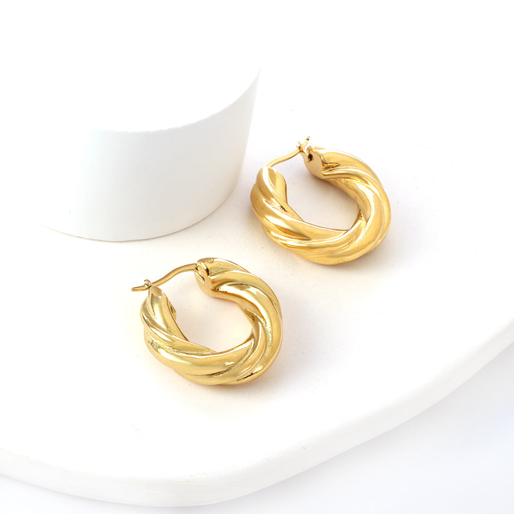 ZANORA - Plated Round Twist Earring