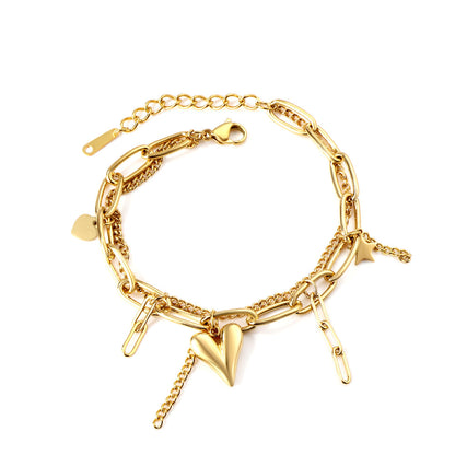 ZANORA - Heart + Long Heart Bracelet