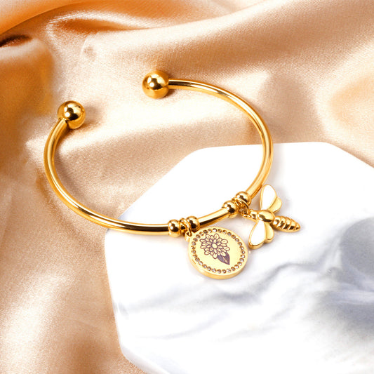 ZANORA - Handheld Flower And Butterfly Bracelet