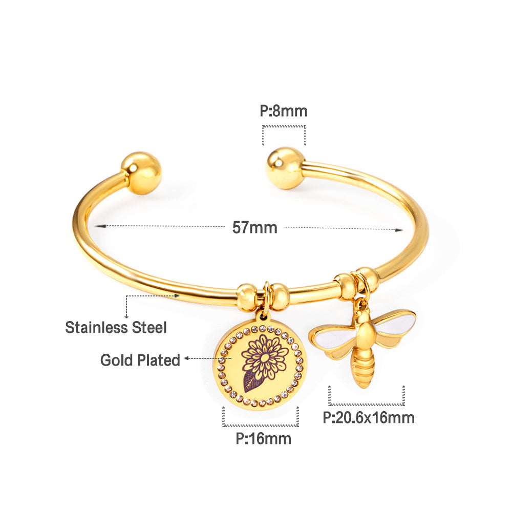 ZANORA - Handheld Flower And Butterfly Bracelet
