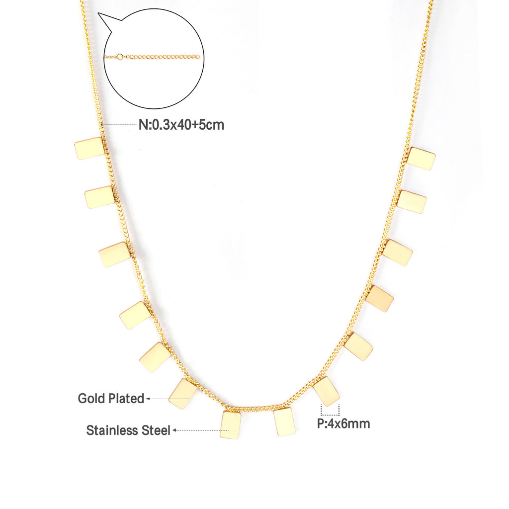 ZANORA  - Glossy Rectangle Necklace