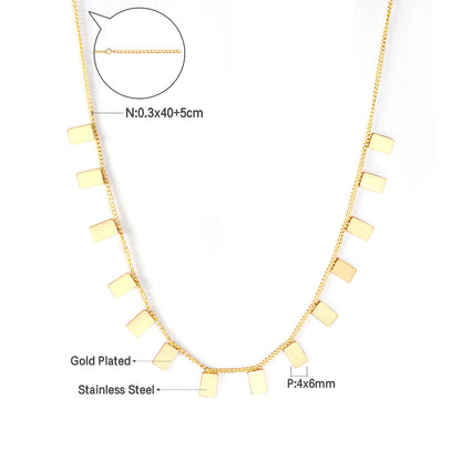 ZANORA  - Glossy Rectangle Necklace