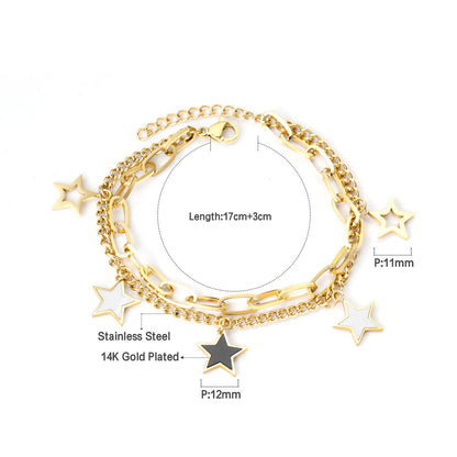 ZANORA  - Double Chained Star Bracelet