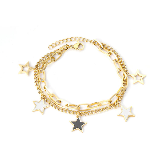 ZANORA  - Double Chained Star Bracelet