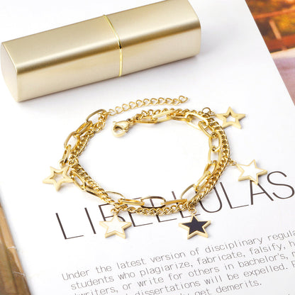 ZANORA  - Double Chained Star Bracelet