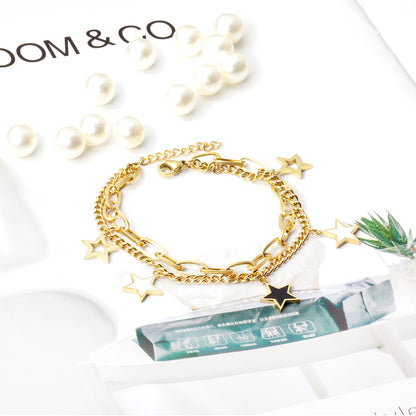 ZANORA  - Double Chained Star Bracelet