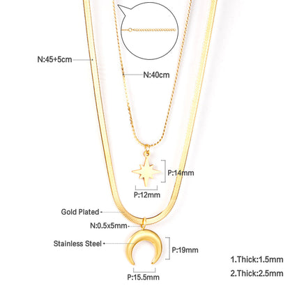 ZANORA  - Double Layered Star Pendant Necklace