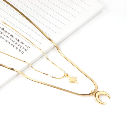 ZANORA  - Double Layered Star Pendant Necklace