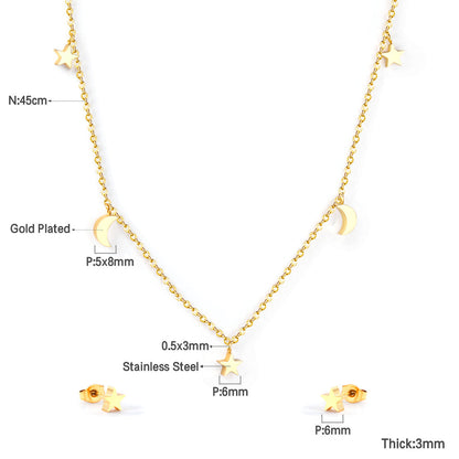 ZANORA Noor & Najma - 3 stars + 2 moons Glossy Jewelry Set