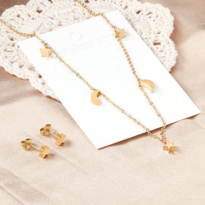 ZANORA Noor & Najma - 3 stars + 2 moons Glossy Jewelry Set