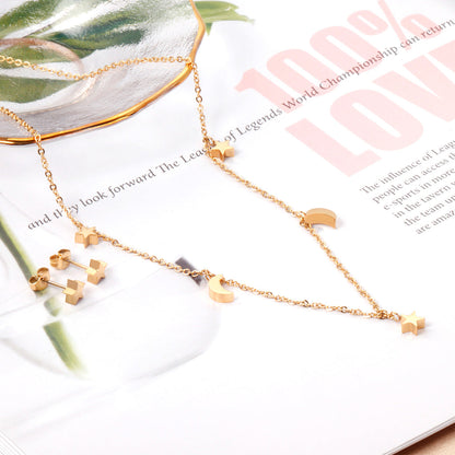 ZANORA Noor & Najma - 3 stars + 2 moons Glossy Jewelry Set