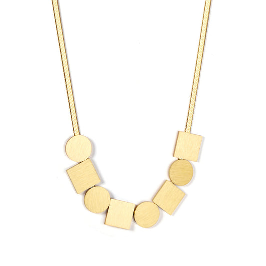 ZANORA  - Square Brushed Pendant Necklace