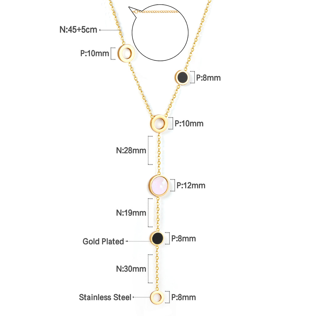ZANORA - Black and White Shell Pendant Necklace