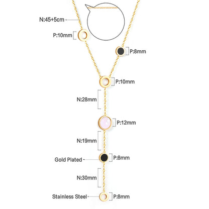 ZANORA - Black and White Shell Pendant Necklace