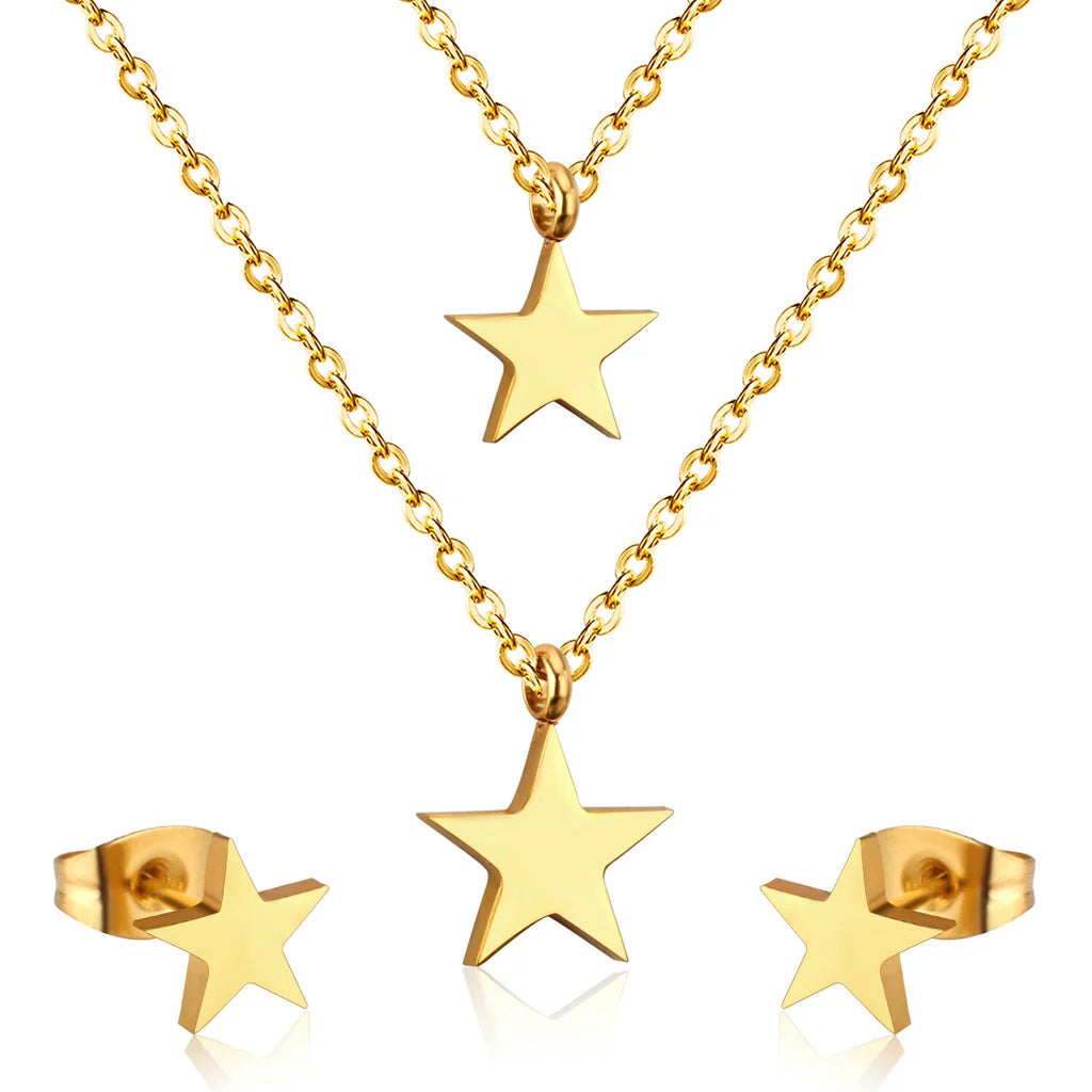 ZANORA Twin stars - Double Layered Star Jewelry Set
