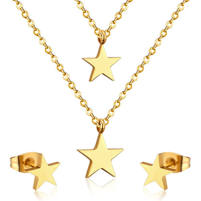 ZANORA Twin stars - Double Layered Star Jewelry Set