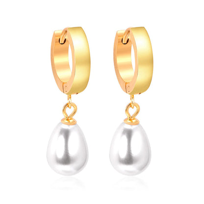ZANORA  - Drop Dangle White Pearl Earring