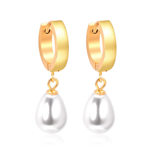 ZANORA  - Drop Dangle White Pearl Earring