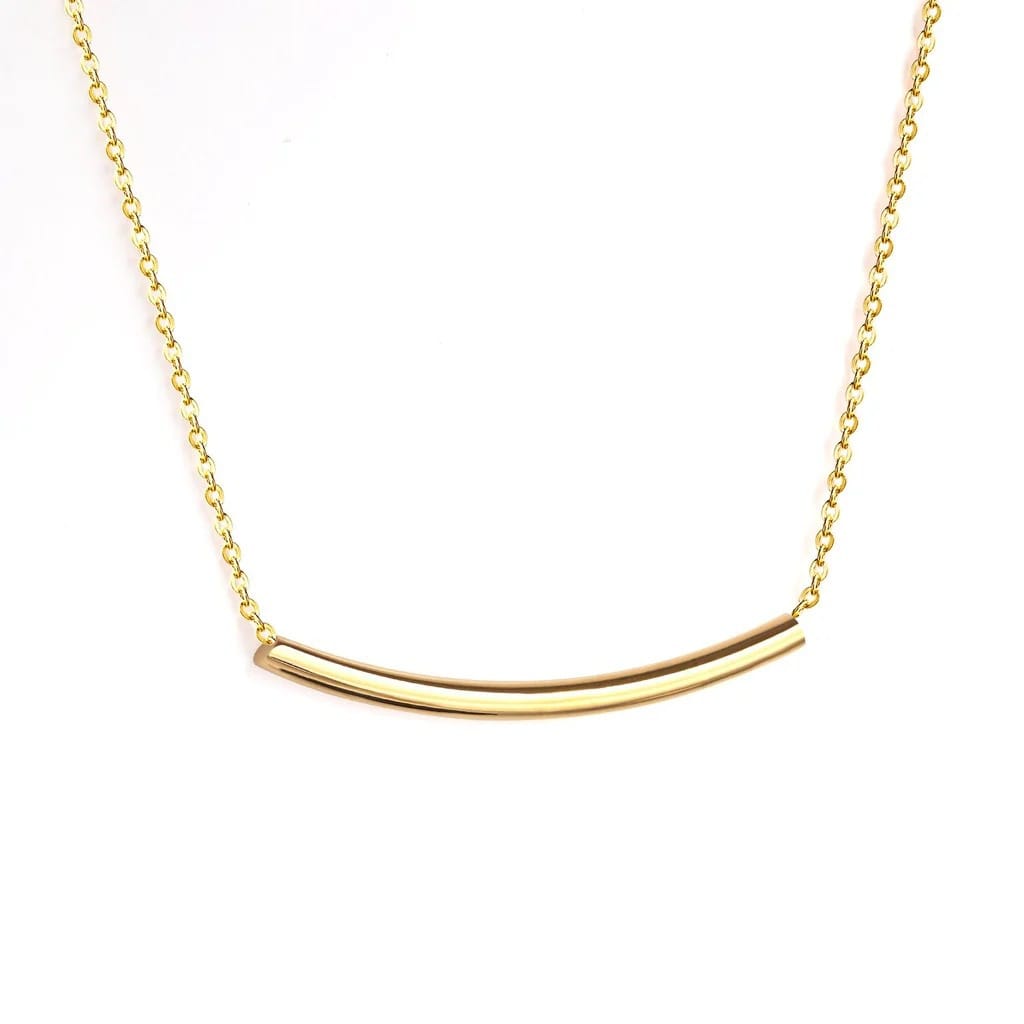 ZANORA Luminous Bend - Simple Style Curve Tube Pendants Necklaces