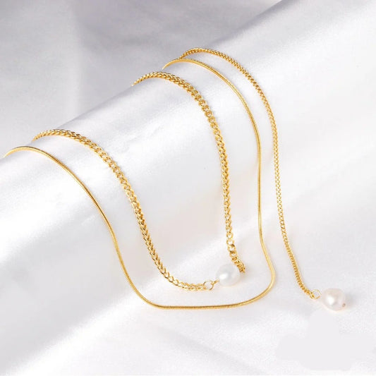 ZANORA  - Vintage Imitation Pearl Multi Layered Necklace
