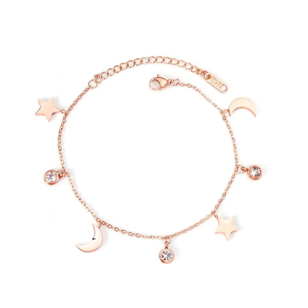ZANORA  - Moon Star Cubic Zirconia Pendant Necklace
