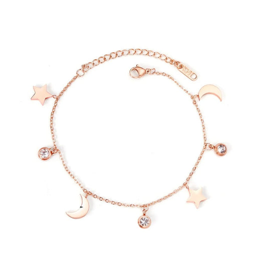 ZANORA  - Moon Star Cubic Zirconia Pendant Necklace