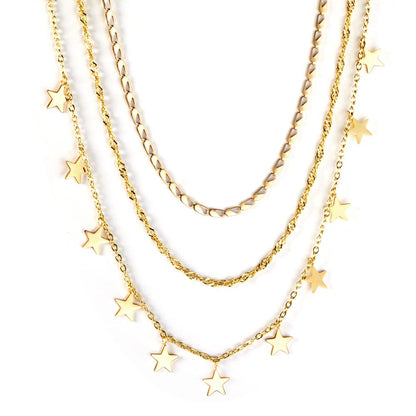 ZANORA  - Triple Layered Collar Statement Necklace
