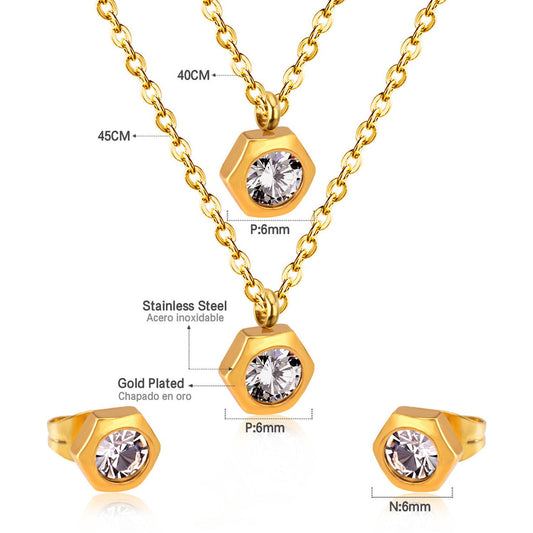 ZANORA Noor Al Musaddas - Flower Crystal Double Pendant