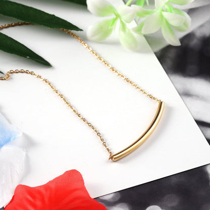 ZANORA Luminous Bend - Simple Style Curve Tube Pendants Necklaces